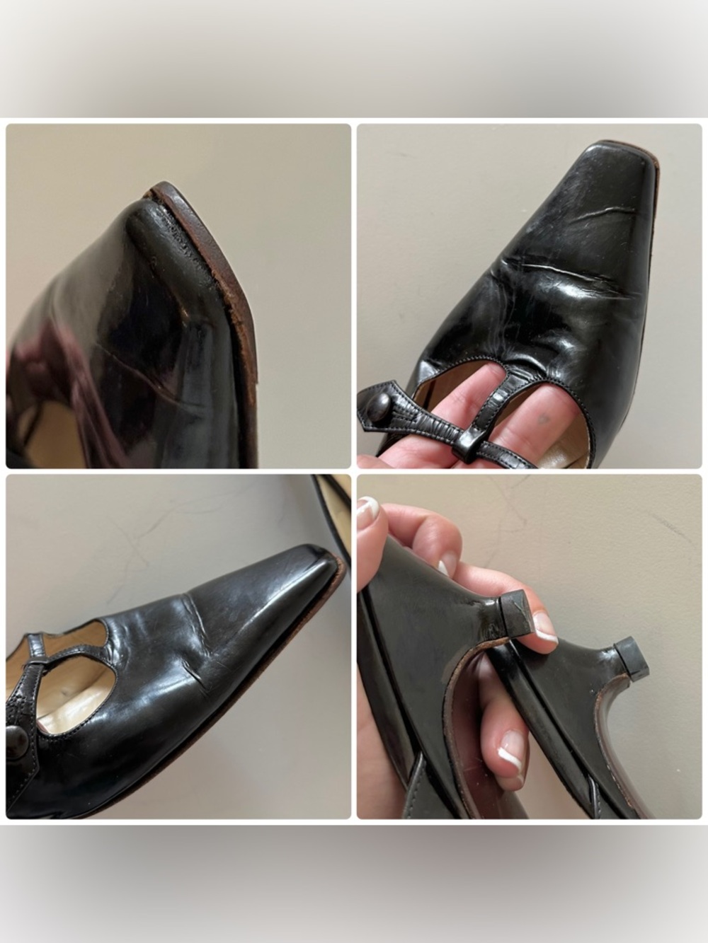 Vintage Miu Miu 90s Archive Mules Kitten Coquette Office Siren 40 Black Leather - Picture 8 of 8